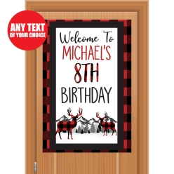 Buffalo Plaid PERSONALIZED Giant Vinyl Keepsake Door Sign